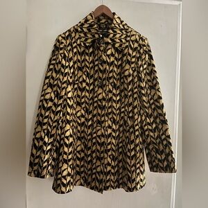 Evan Picone Black and Tan Abstract Jacket Size L